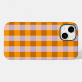 Tangerine en lavender gingham Case-Mate iPhone case (Achterkant (horizontaal))