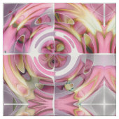 Tangerine en Roos Abstracte collage Stof (Close Up)