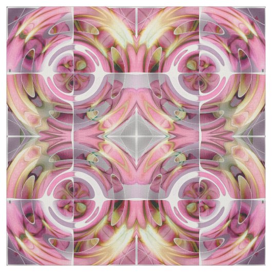 Tangerine en Roos Abstracte collage Stof (Swatch)