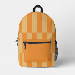 Tangerine en Tarwebes Striped Patroonontwerp Bedrukte Rugzak