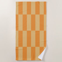 Tangerine en Tarwebes Striped Patroonontwerp Strandlaken