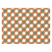 Tangerine en Turquoise Water Heart Flowers Tafelkleed (Voorkant (Horizontaal))