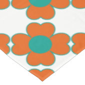 Tangerine en Turquoise Water Heart Flowers Tafelkleed (Gekanteld)
