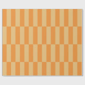 Tangerine en Wheatberry Gestreepte Patroon Ontwerp Cadeaupapier (Vlak)