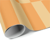 Tangerine en Wheatberry Gestreepte Patroon Ontwerp Cadeaupapier (Rol Hoek)