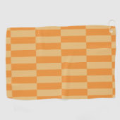Tangerine en Wheatberry Gestreepte Patroon Ontwerp Golfhanddoek (Horizontaal)