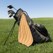 Tangerine en Wheatberry Gestreepte Patroon Ontwerp Golfhanddoek (Groen)
