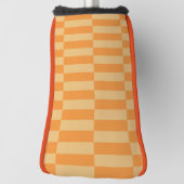 Tangerine en Wheatberry Gestreepte Patroon Ontwerp Golfheadcover (Draai 90)