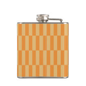 Tangerine en Wheatberry Gestreepte Patroon Ontwerp Heupfles (Achterkant)