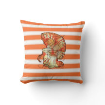 Tangerine en witte streep paraplu & regen boot