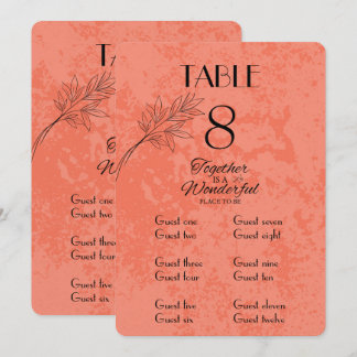 Tangerine en Zwarte Tafel Nummer en Plaatskaart
