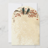 Tangerine Fall Leaves Bird Wedding Invite Kaart (Achterkant)