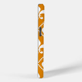 Tangerine Fleur de Lis met monogram Case-Mate iPhone Case (Achterkant / Rechts)