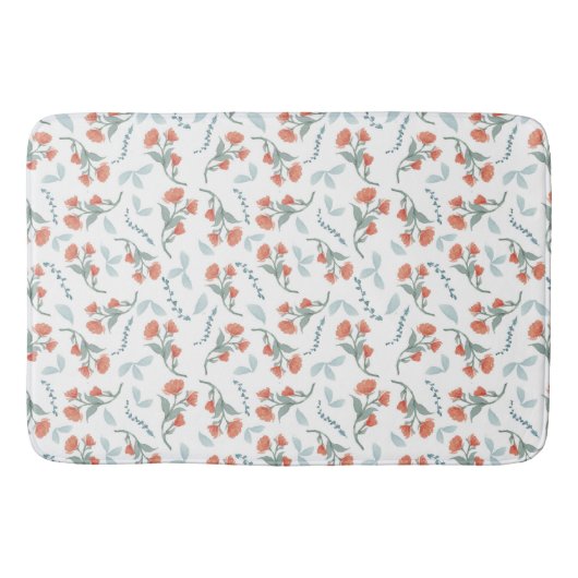 Tangerine Floral Badmat (Voorkant)