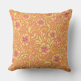 Tangerine Floral Dream Pattern Pillow Buitenkussen
