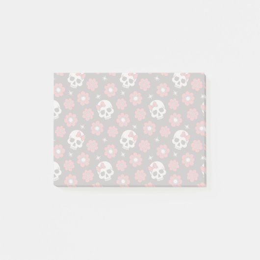 Tangerine Floral Gothic Skulls Post-it® Notes (Voorkant)