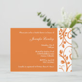 Tangerine Floral Vine Bridal Shower Kaart (Staand voorkant)