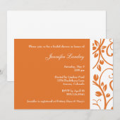 Tangerine Floral Vine Bridal Shower Kaart (Voorkant / Achterkant)