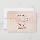 Tangerine Floral zal je mijn Bridesmaid zijn Kaart (Achterkant)