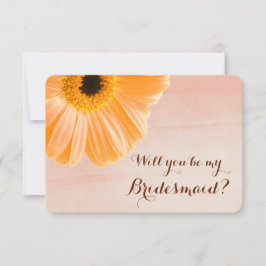 Tangerine Floral zal je mijn Bridesmaid zijn Kaart