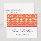 Tangerine framboos Sinaasappel Save the date Brief Aankondigingskaart (Voorkant / Achterkant)
