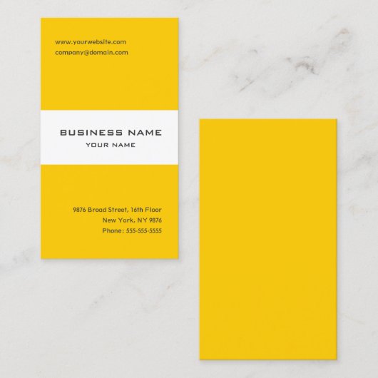 Tangerine geel en wit gestreept visitekaartje (Voorkant / Achterkant)