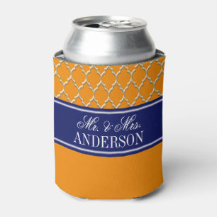 Tangerine Goud Marokkaans #4 CB Navy Naam Bruiloft Blikjeskoeler