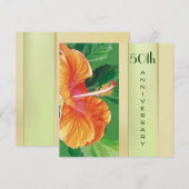 Tangerine Hibiscus 50ste huwelijksverjaardag Kaart (Voorkant / Achterkant)