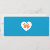 Tangerine & Lagoon Blue Boarding Pass Wedding Kaart (Achterkant)
