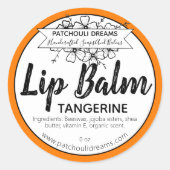  Tangerine Lip Balm Label Handgemaakt (Voorkant)
