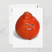 Tangerine met meisje gezicht briefkaart (Voorkant / Achterkant)