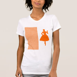 Tangerine Modern Houndstooth w/Mode Silhouette T-shirt