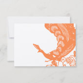 Tangerine Modern Peacock Wedding RSVP Kaartje (Voorkant)