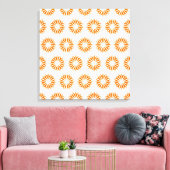 Tangerine Modern Sunbursts Canvas Afdruk (Insitu (Woonkamer))