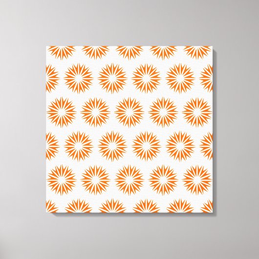 Tangerine Modern Sunbursts Canvas Afdruk (Voorkant)