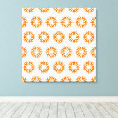 Tangerine Modern Sunbursts Canvas Afdruk (Insitu (Houten vloer))