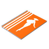 Tangerine Moderne Stripes met Mode Silhouette Notitieboek (Linkerzijde)