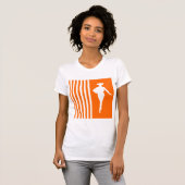Tangerine Moderne Stripes met Mode Silhouette T-shirt (Voorkant volledig)