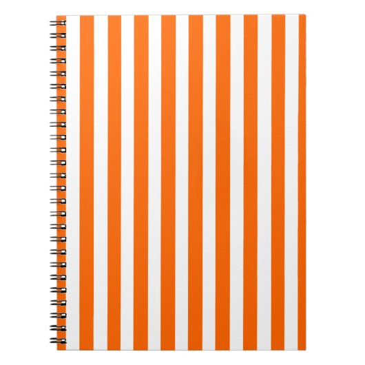 Tangerine Moderne Stripes Notitieboek (Voorkant)