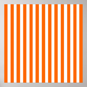 Tangerine Moderne Stripes Poster
