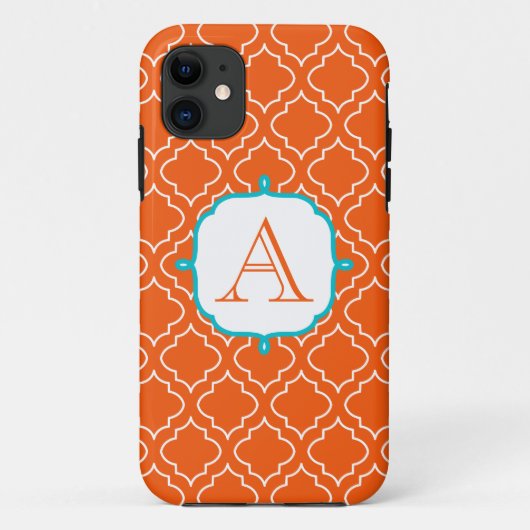 Tangerine Monogram Telefoon 5 Hoesje (Achterkant)