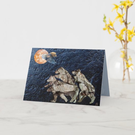 Tangerine Moon wenskaart Kaart (Gele Bloem)