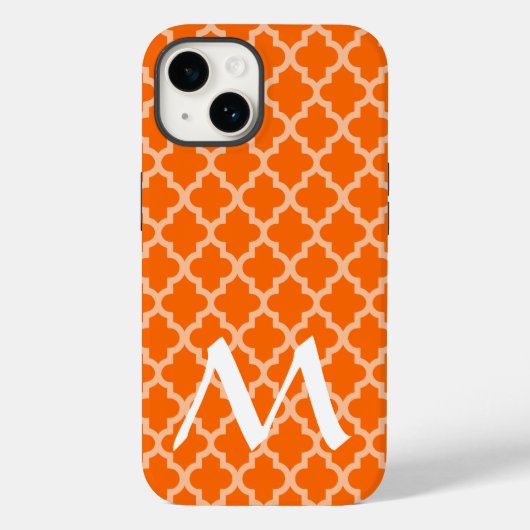 Tangerine Moroccan Moods Quatrefoil Case-Mate iPhone Case (Achterkant)