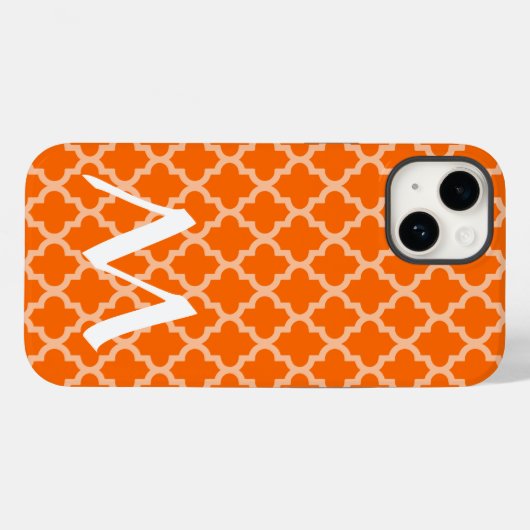 Tangerine Moroccan Moods Quatrefoil Case-Mate iPhone Case (Achterkant (horizontaal))