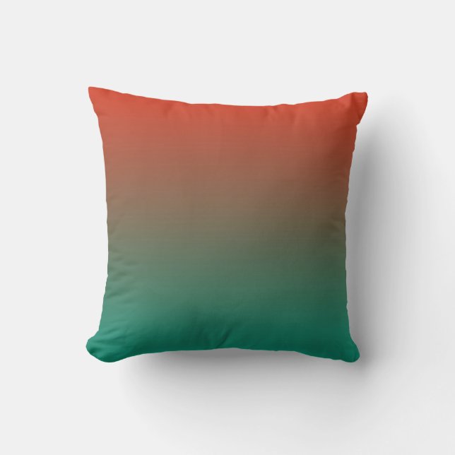 Tangerine naar Teal Horizen Tinten Kussen (Voorkant)