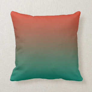 Tangerine naar Teal Horizen Tinten Kussen