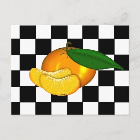 TANGERINE OP CHECKERS BRIEFKAART (Voorkant)