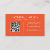 Tangerine Orange and Beige Cream QR Code Template Visitekaartje (Achterkant)