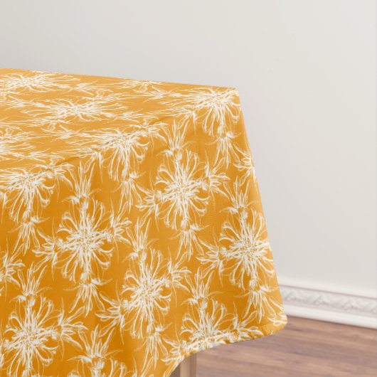 Tangerine Oranje en White Floral Damask Tafelkleed (Voorbeeld)