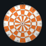 Tangerine Oranje en wit Dartbord<br><div class="desc">Tangerine Oranje en witte dartboard</div>